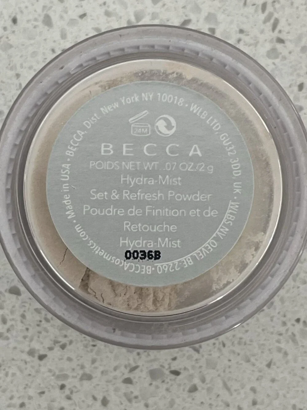 BECCA Hydra Mist Set & Refresh Powder Travel Size .07 oz (2 g) Sealed